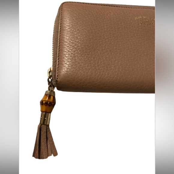 ❤️ Authentic Gucci Dusty Rose/Rustic Pink Mauve Leather Zip Around Wallet - Picture 7 of 16